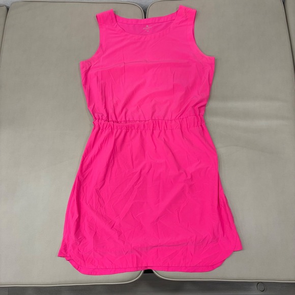 Athleta Dresses & Skirts - Athleta Womens Neon Pink Sleeveless Elastic Waist Active Dress 439151-01 Size 14